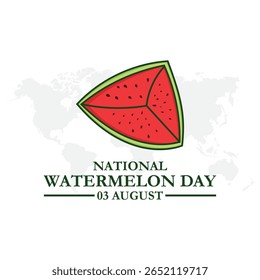 National Watermelon Day, Watermelon Day held on 03 August, editable template, National Watermelon Day stock illustration.vector illustration. eps file.