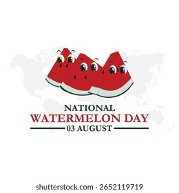 National Watermelon Day, Watermelon Day held on 03 August, editable template, National Watermelon Day stock illustration.vector illustration. eps file.