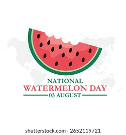 National Watermelon Day, Watermelon Day held on 03 August, editable template, National Watermelon Day stock illustration.vector illustration. eps file.