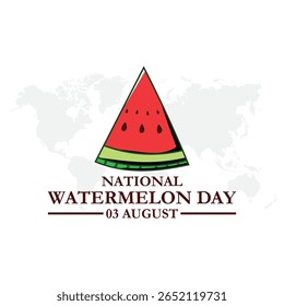 National Watermelon Day, Watermelon Day held on 03 August, editable template, National Watermelon Day stock illustration.vector illustration. eps file.