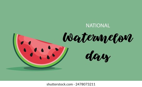 National Watermelon Day on 03 August Banner Background.Vector Illustration