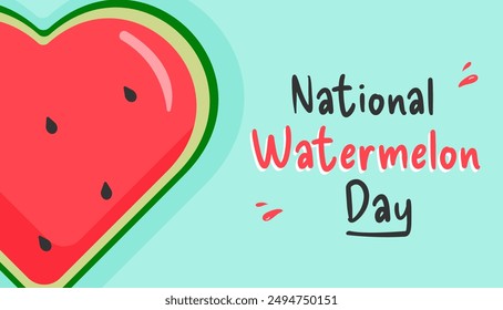 National watermelon day poster. Design template for celebration. Vector illustration.
