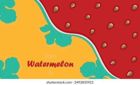 National Watermelon Day, vector illustration.