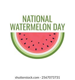 National Watermelon Day. Vector illustration in square format.