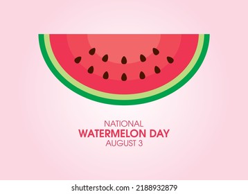 National Watermelon Day vector. Slice of fresh red watermelon icon vector isolated on a pink background. August 3. Important day