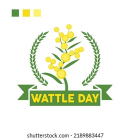 National Wattle Day Green Yellow Color