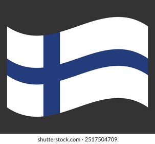 Bandera nacional de Finlandia. Vector