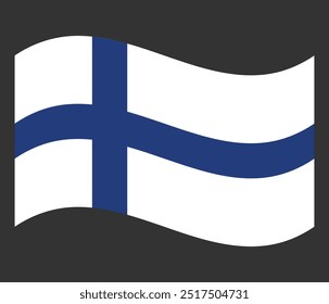 Bandera nacional de Finlandia. Vector