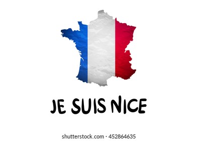 The national waving flag of France. Blue, white red background. vector