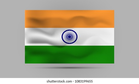 The national wavy flag of the India