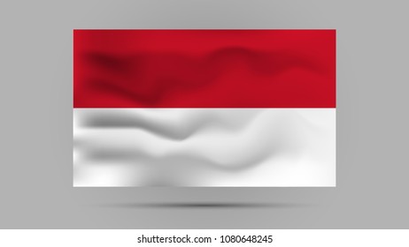 The national wavy flag of Monaco.