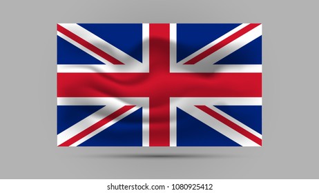 The national wavy flag of United Kingdom.