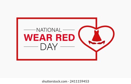National Wear Red Day celebrated every year on February 2nd. Vector banner, flyer, poster and social medial template design.