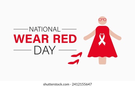 National Wear Red Day celebrated every year on February 2nd. Vector banner, flyer, poster and social medial template design.