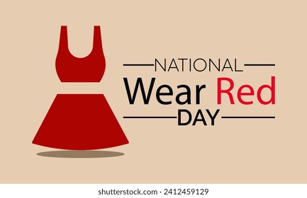 National Wear Red Day celebrated every year on February 2nd. Vector banner, flyer, poster and social medial template design.