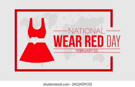 National Wear Red Day celebrated every year on February 2nd. Vector banner, flyer, poster and social medial template design.