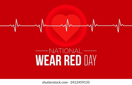 National Wear Red Day celebrated every year on February 2nd. Vector banner, flyer, poster and social medial template design.