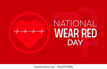 National Wear Red Day celebrated every year on February 2nd. Vector banner, flyer, poster and social medial template design.