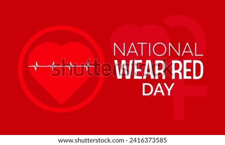 National Wear Red Day celebrated every year on February 2nd. Vector banner, flyer, poster and social medial template design.