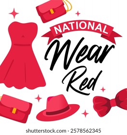 national wear red day with red clothes