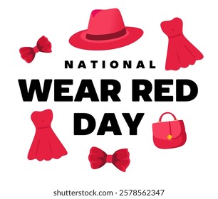 national wear red day with red clothes