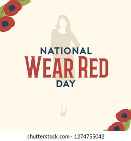 National Wear Red Day Illustration Background Poster Design