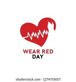 National Wear Red Day Illustration Background Poster Design