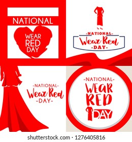 National wear red day vector illustration