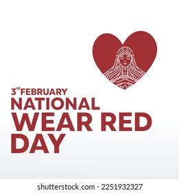 national wear red day vector, perfect for office, company, school, social media, advertising, printing and more