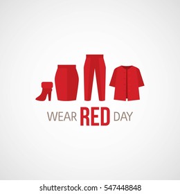 National Wear Red Day Vector Illustration.