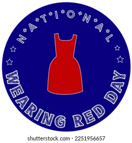 National Wearing Red Day Sign   Vector Badge