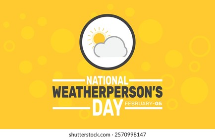 National Weatherperson Day. February 5. background template. Perfect for banners, cards, posters, social media. Vector design with text inscription and classic color for a professional look