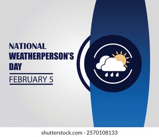 National Weatherperson's Day. February 5. Holiday concept. Template for background, banner, card, poster with text inscription. Vector illustration.