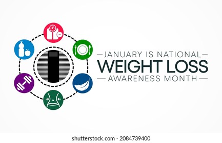 National Weight loss awareness month is observed every year during January, Vector illustration