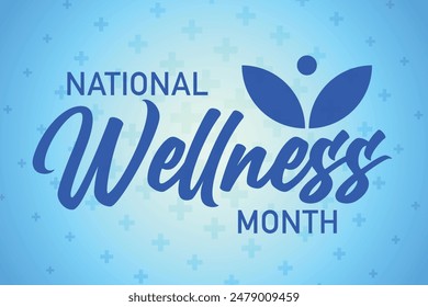 National Wellness Month, to encourage people on focusing on self-care, managing stress and promoting healthy routines. background template Holiday concept design 