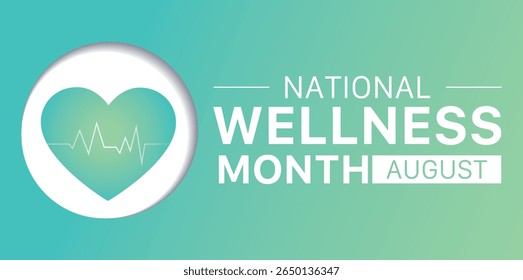 National Wellness Month, to encourage people on focusing on self-care, managing stress and promoting healthy routines. background template Holiday concept design 