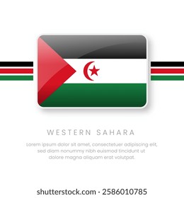 National Western Sahara Flag.Vector Western Sahara Button Flag. Realistic National Flag Design and Vector Template