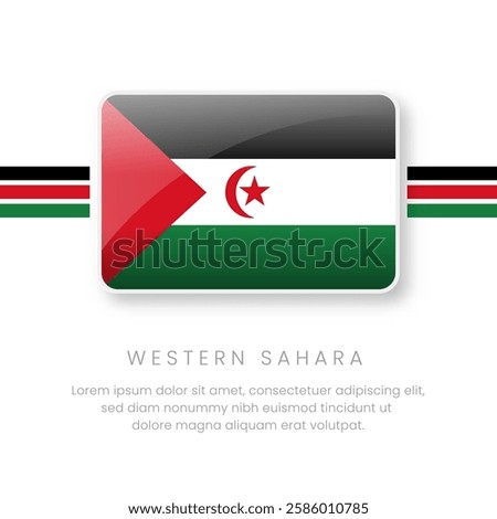 National Western Sahara Flag.Vector Western Sahara Button Flag. Realistic National Flag Design and Vector Template