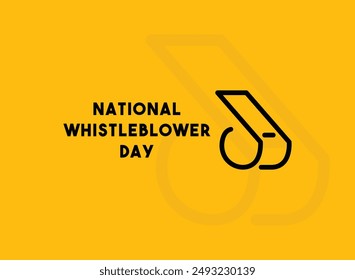 National Whistleblower Day. Flat design vector. Yellow background. Eps 10.