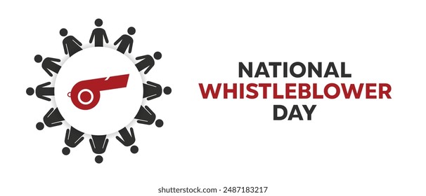 National Whistleblower Day. Whistle and people icon. suitable for cards, banners, posters, social media and more. White background.