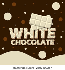 National White Chocolate Day event food banner. Bold text with white chocolate on dark brown background to celebrate on September 22nd