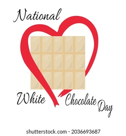National White Chocolate Day, idea for a holiday card, banner or menu decoration vector illustration