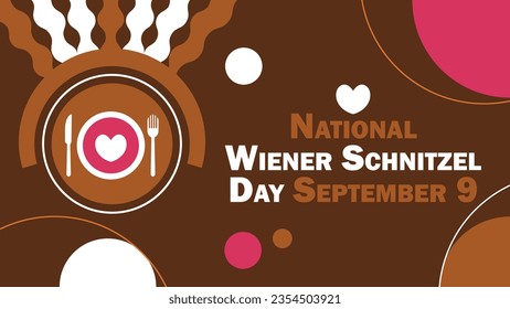 National Wiener Schnitzel Day vector banner design. Happy National Wiener Schnitzel Day modern minimal graphic poster illustration.