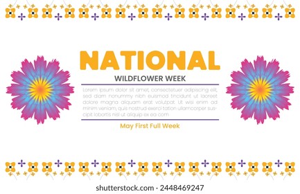 National Wildflower week desing templet vector