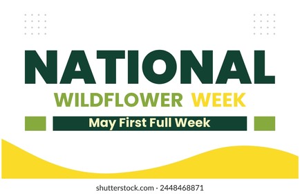 National Wildflower Week vector illustration of beautiful flowers ornament for template for your holiday.