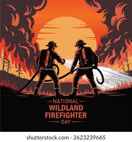National Wildland Firefighter Day. Wildland Firefighter Day vector illustration. forest firefighter concept.