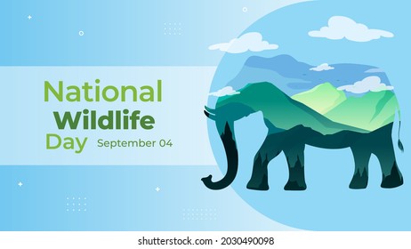 National Wildlife Day on September 04 business brochure flyer banner design horizontal template vector, cover presentation abstract, modern publication poster and flag-banner, layout in rectangle size