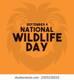 National Wildlife Day. September 4. Eps 10.