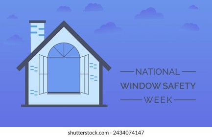 National Window Safety Week celebrated every year of April 4th-10th, Vector banner, flyer, poster and social medial template design.