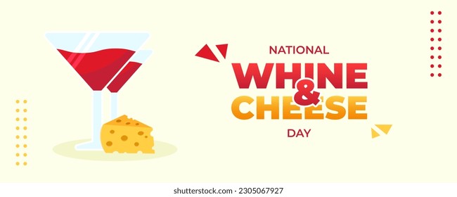 National Wine and Cheese Day on 25 July Banner Background. Horizontal Banner Template Design. Vector Illustration